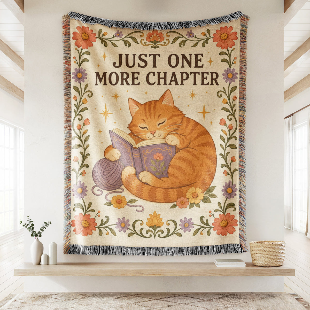 Just One More Chapter Cat Blanket Main image