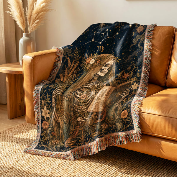 Virgo Botanical Reader – Gothic Zodiac Blanket