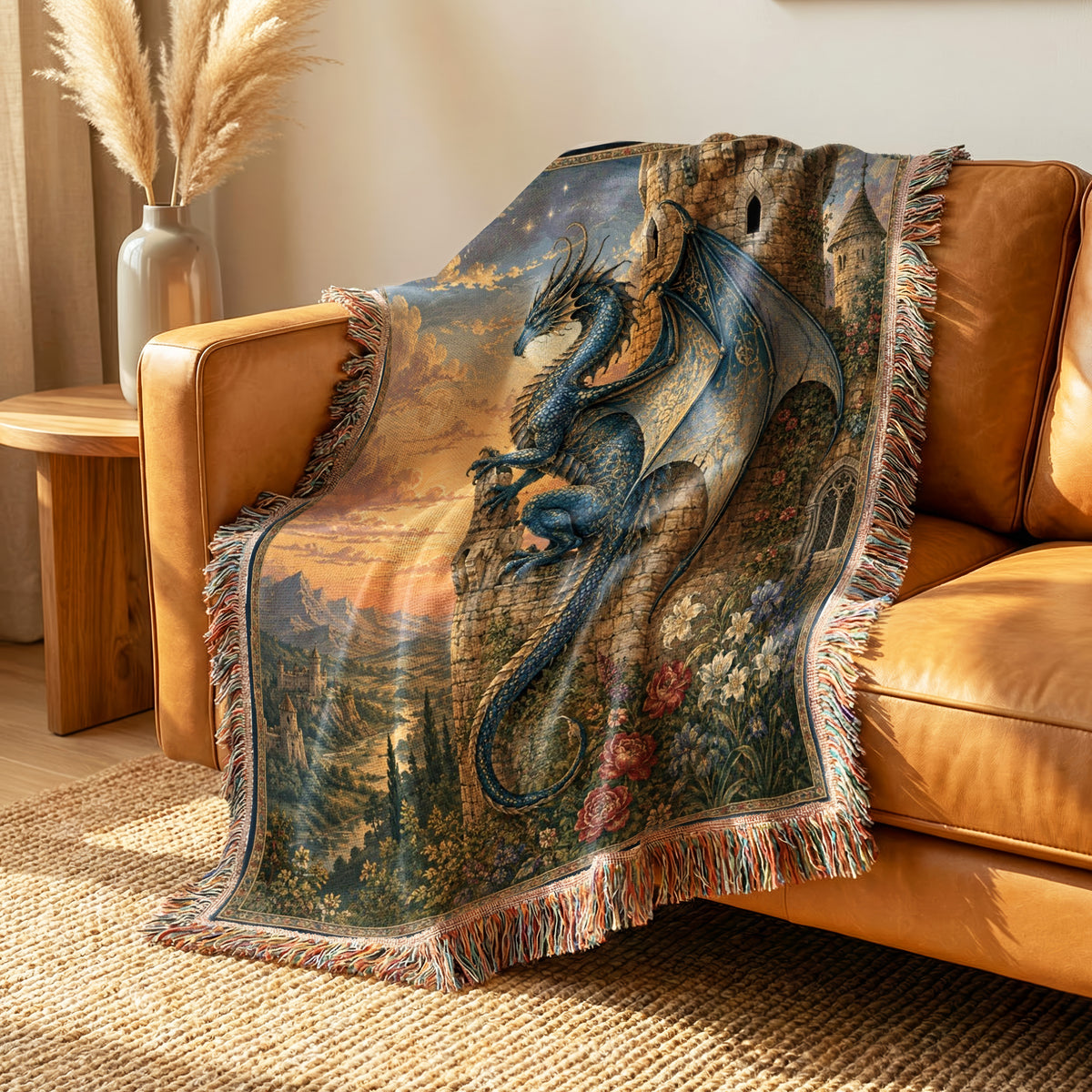 The Dragon of the Rose Tower Blanket