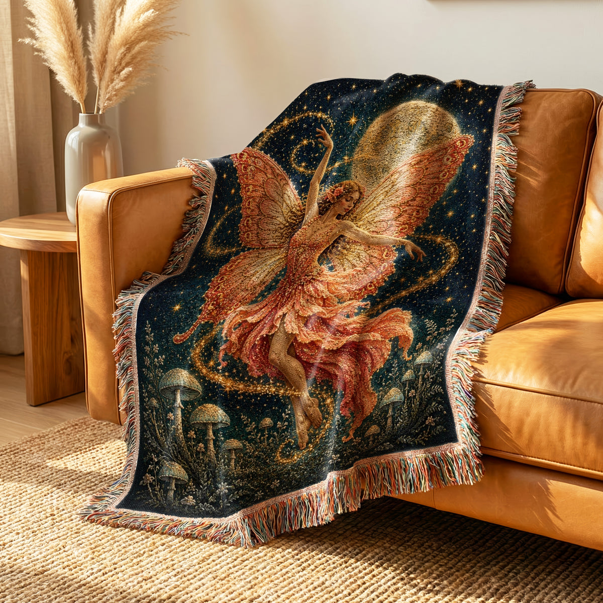 Moonlit Coral Fairy Blanket