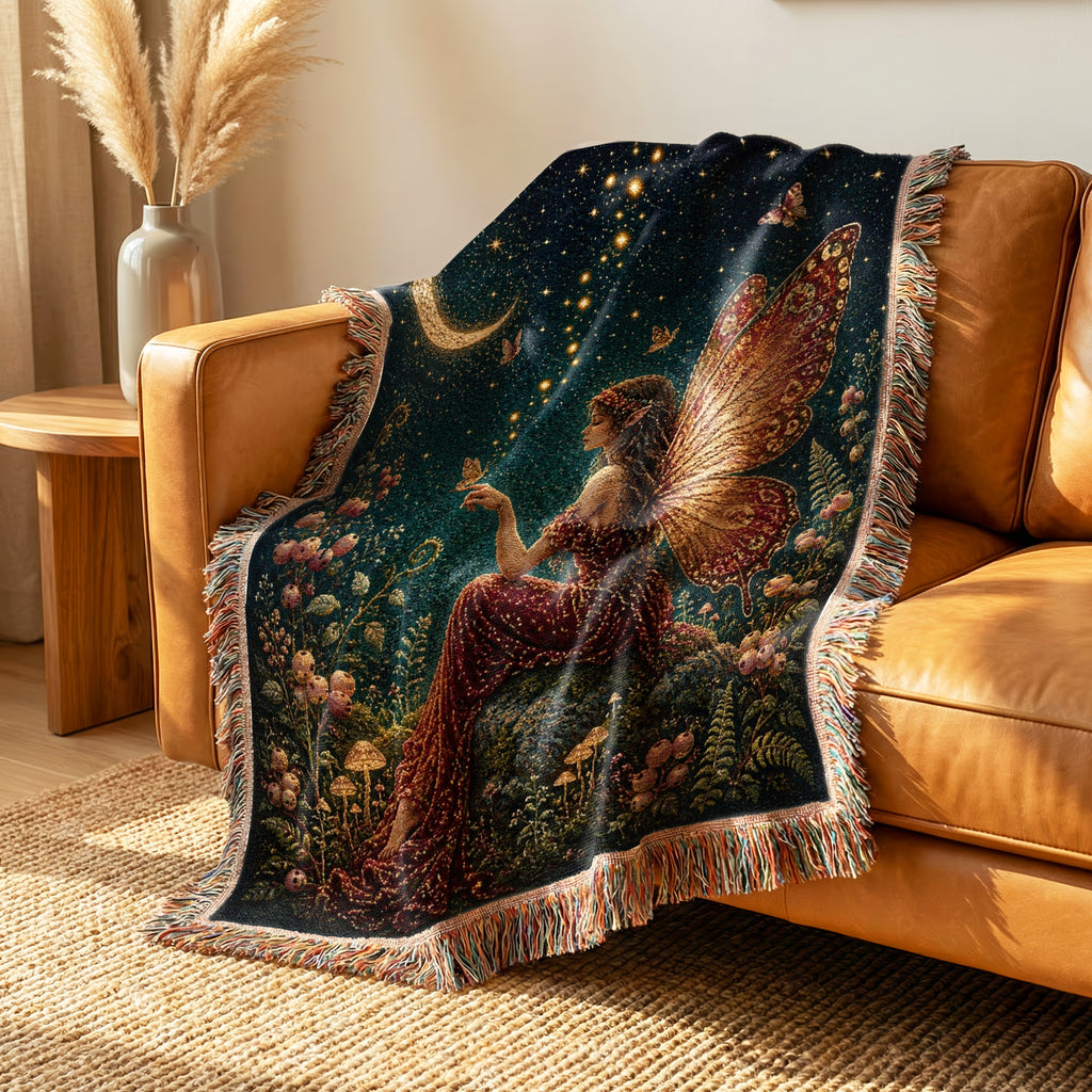 Crescent Moon Garden Fairy Blanket