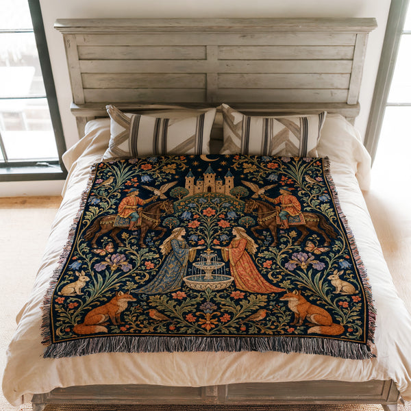 The Moonlit Falconers’ Garden Blanket