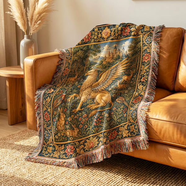 The Golden Griffin Garden Blanket