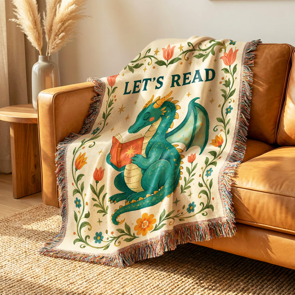 Let's Read Dragon Book Lover Blanket