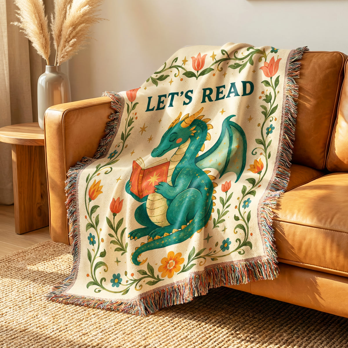Let's Read Dragon Book Lover Blanket