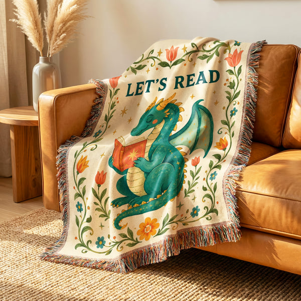 Let's Read Dragon Book Lover Blanket
