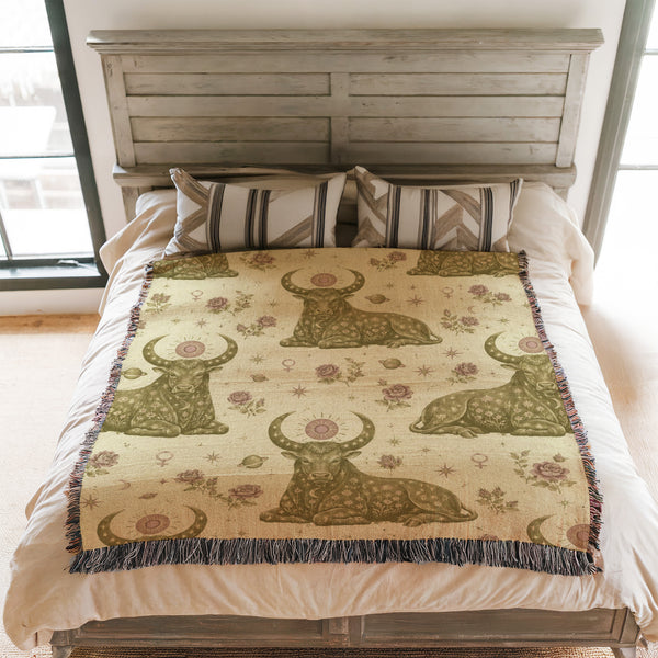 Taurus Floral Bull Pattern Blanket