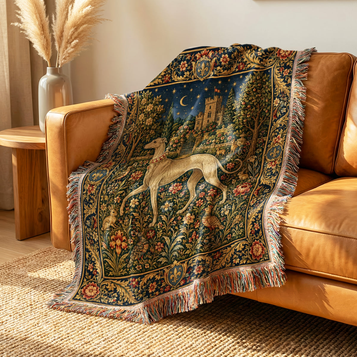 The Moonlit Hound Garden Blanket
