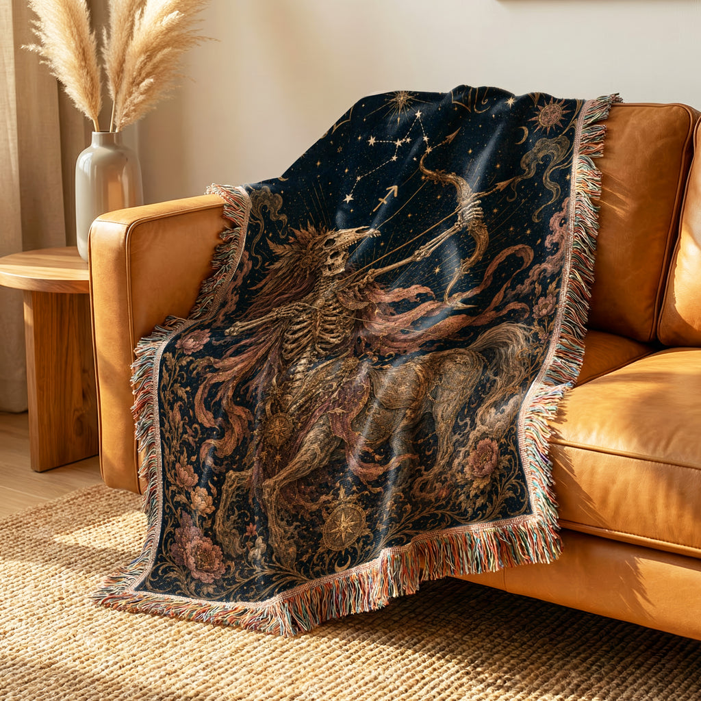 Sagittarius Bone Archer – Gothic Zodiac Blanket