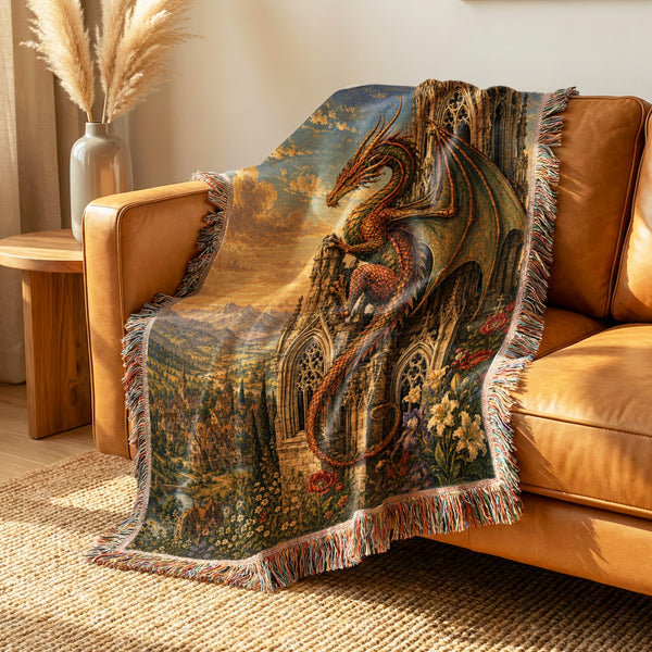 The Dragon of the Gothic Spire Blanket