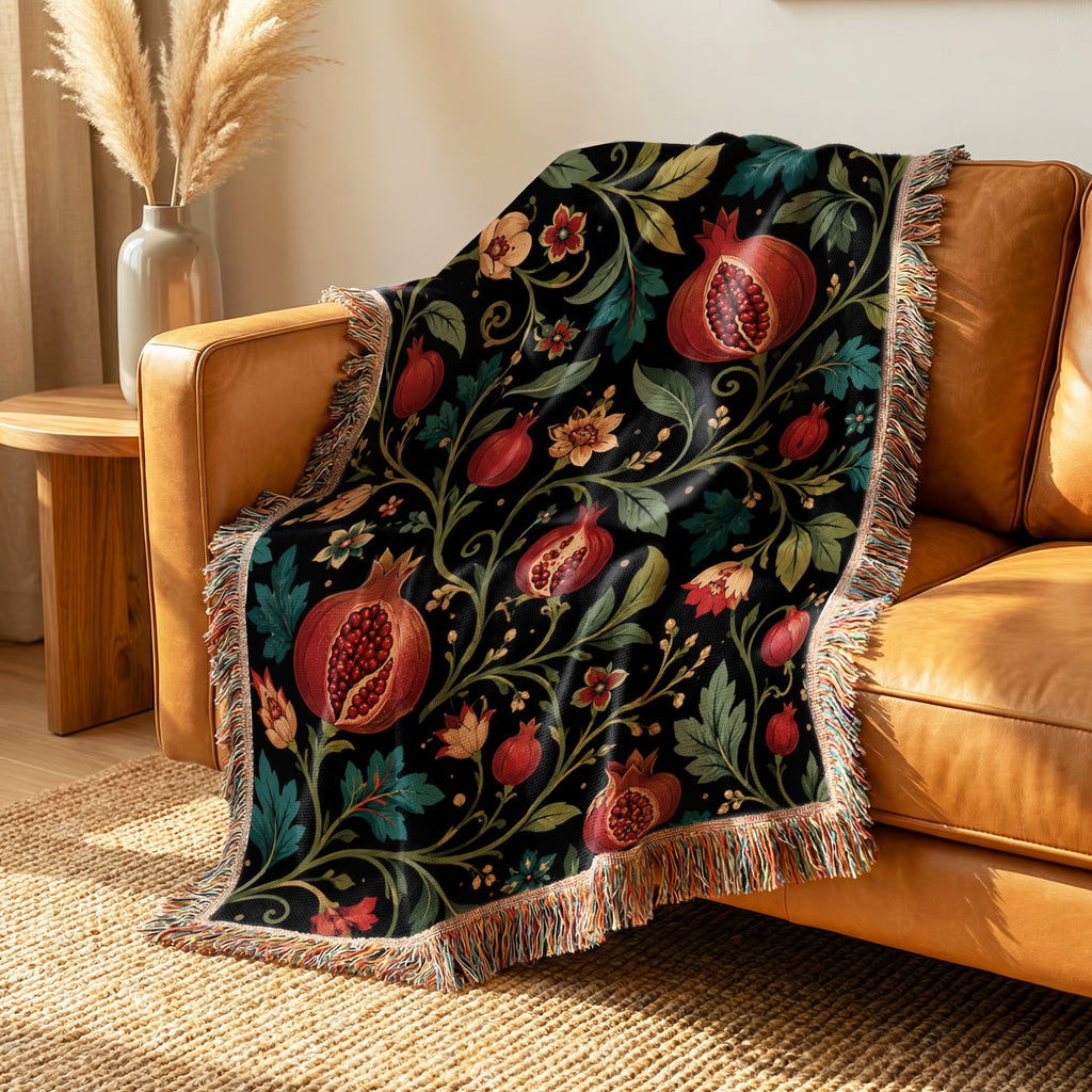 Pomegranate Night Garden Blanket