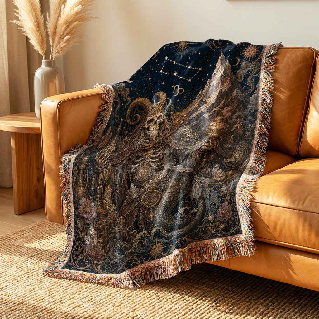 Capricorn Sea-Goat Alchemist – Gothic Zodiac Blanket