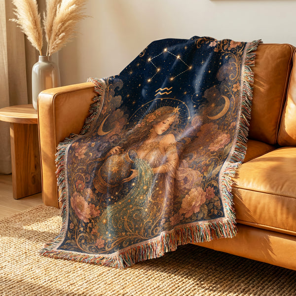 Aquarius Celestial Water Bearer Blanket