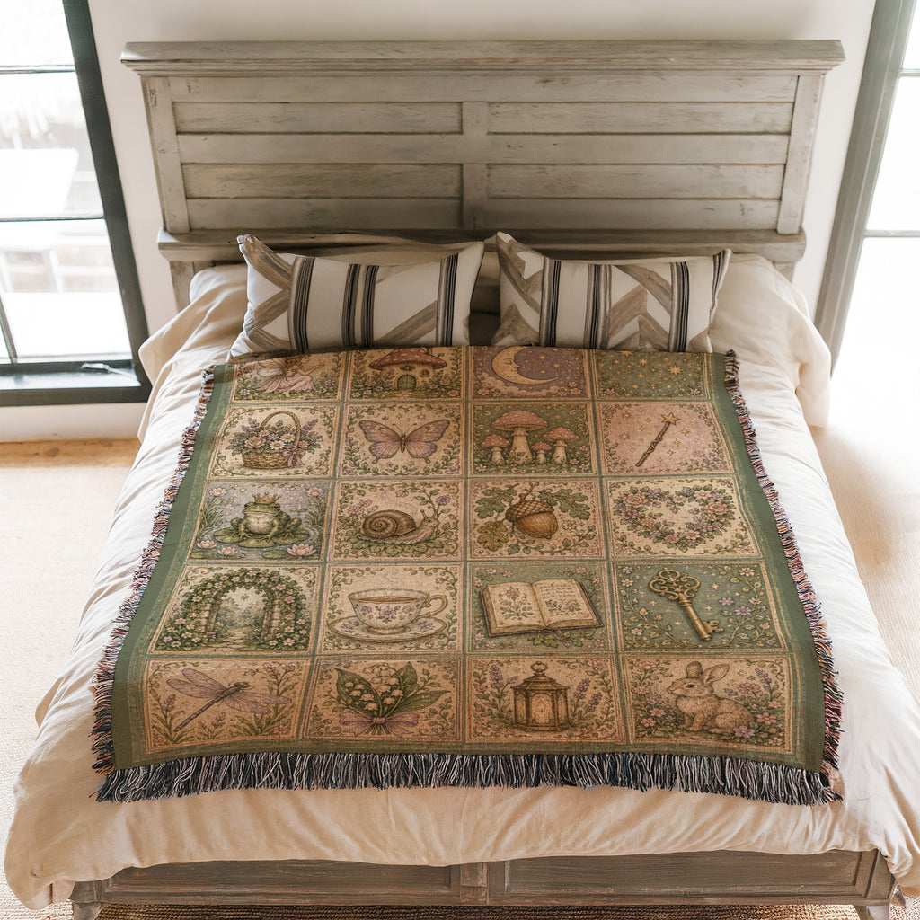 Enchanted Fairy Garden Patchwork Blanket