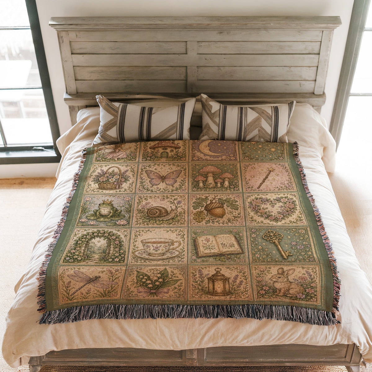 Enchanted Fairy Garden Patchwork Blanket