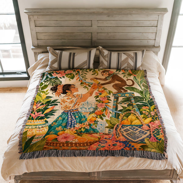 Monkey Garden Garland Blanket