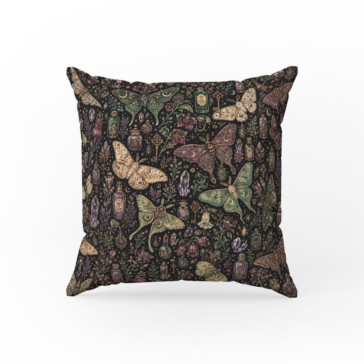 The Moth Apothecary – Whimsical Gothic Pillow Main image
