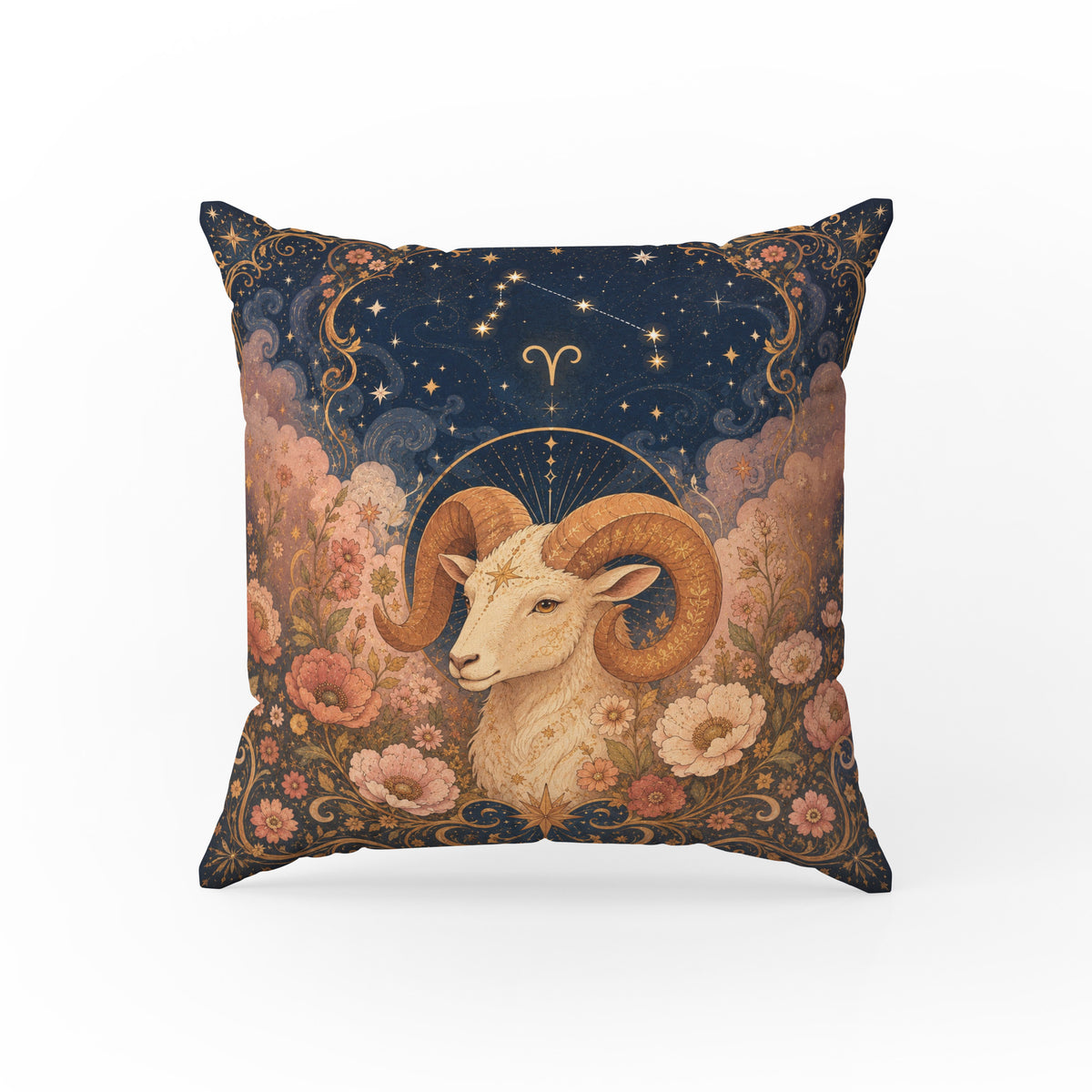The Starborn Ram – Aries Zodiac Pillow Main image