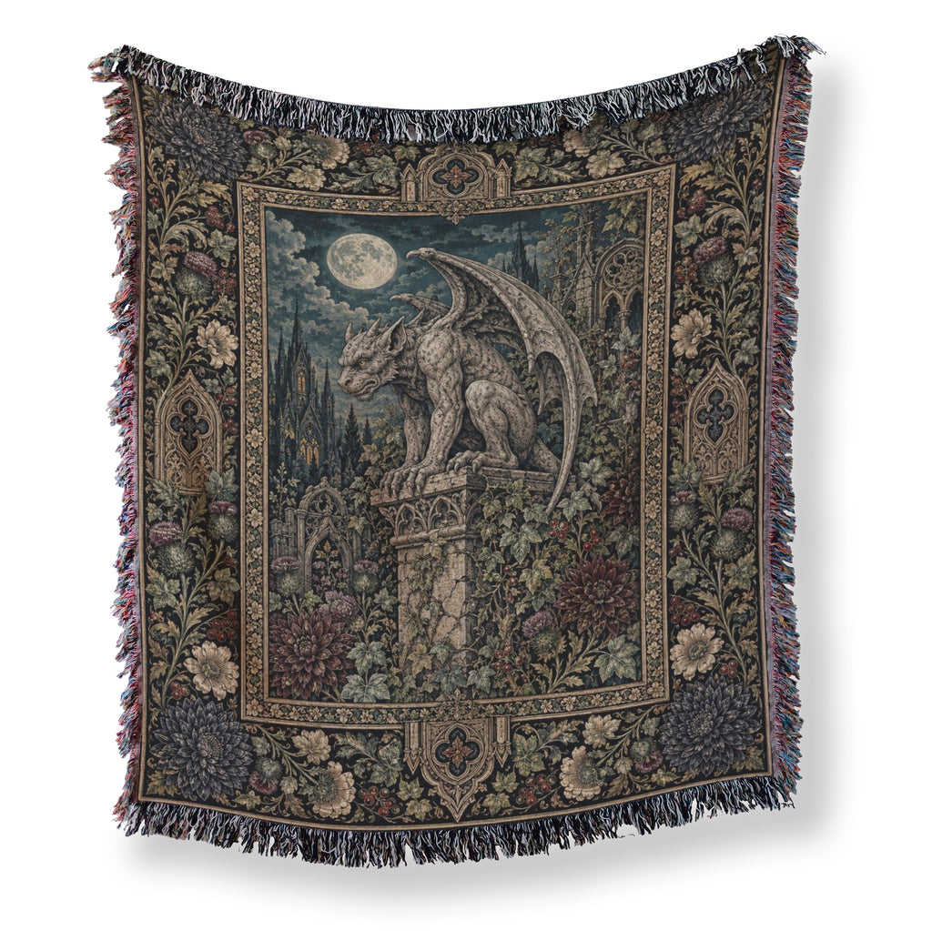 Moonlit Gargoyle Garden Blanket