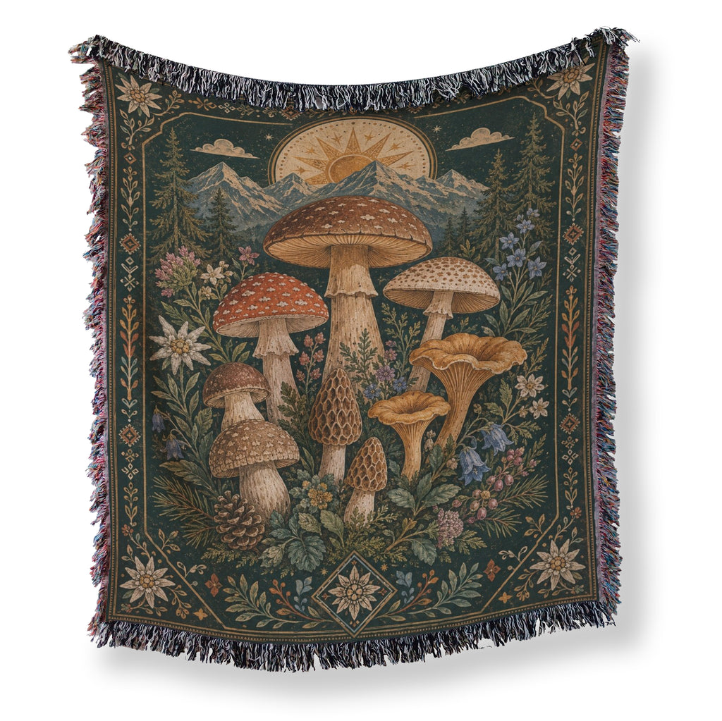 Alpine Mushroom Meadow Blanket