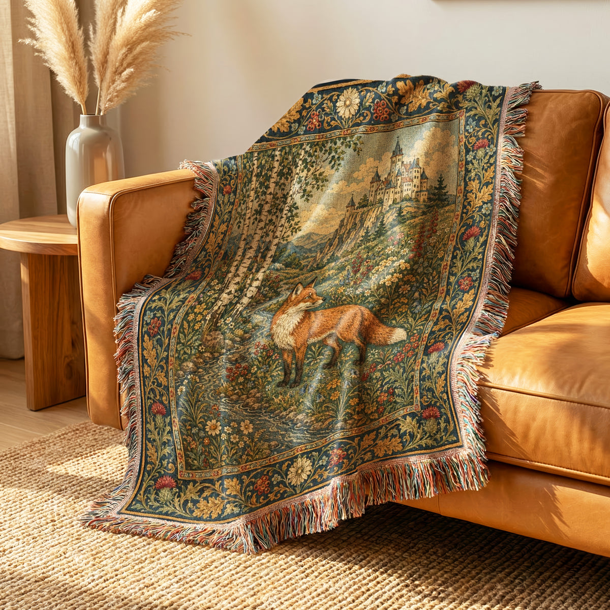 The Fox Beneath the Hilltop Castle Blanket