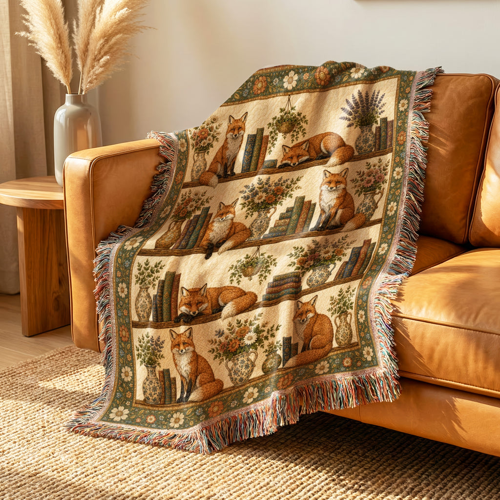 Woodland Fox Bookshelf Blanket