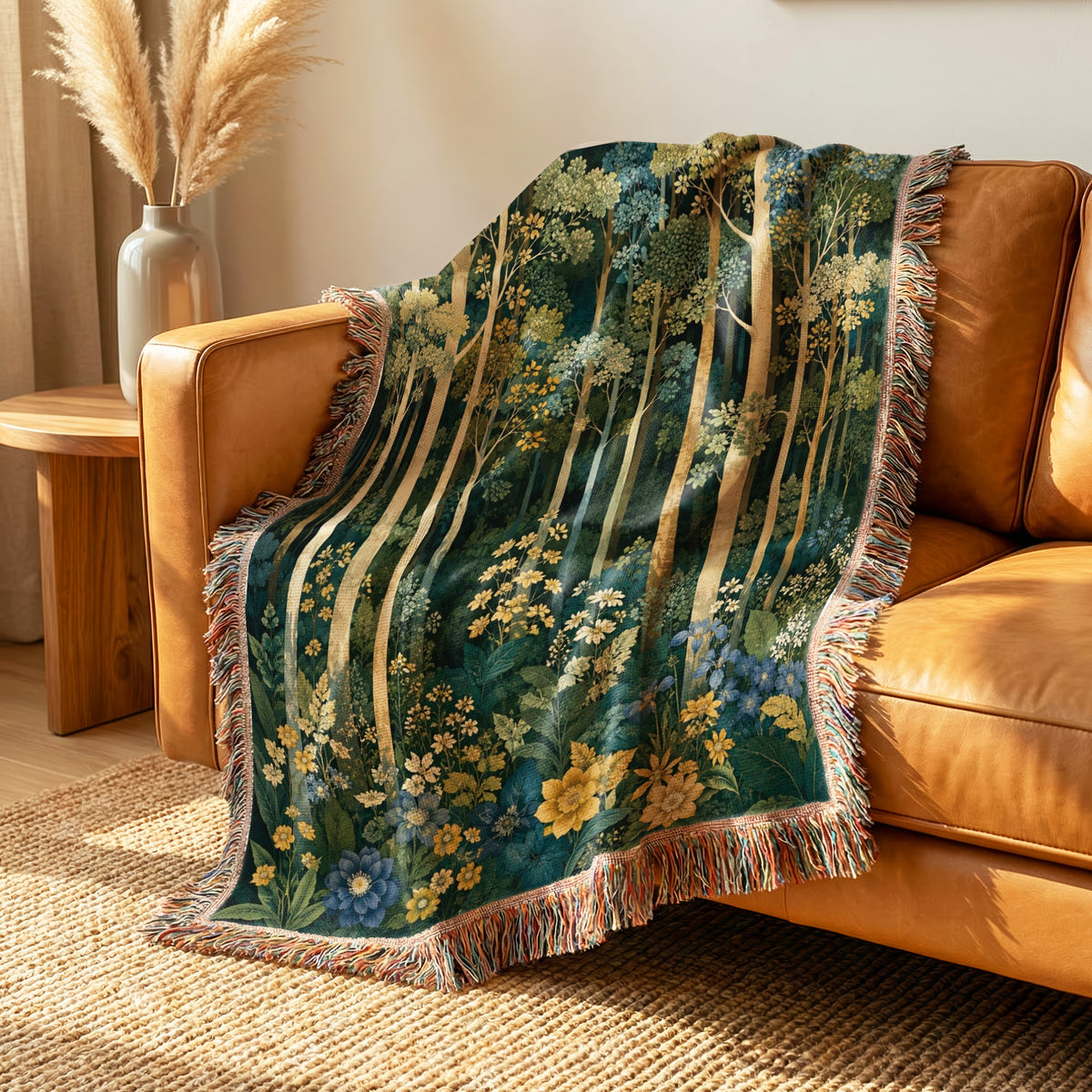 Midnight Wildflower Wood Blanket