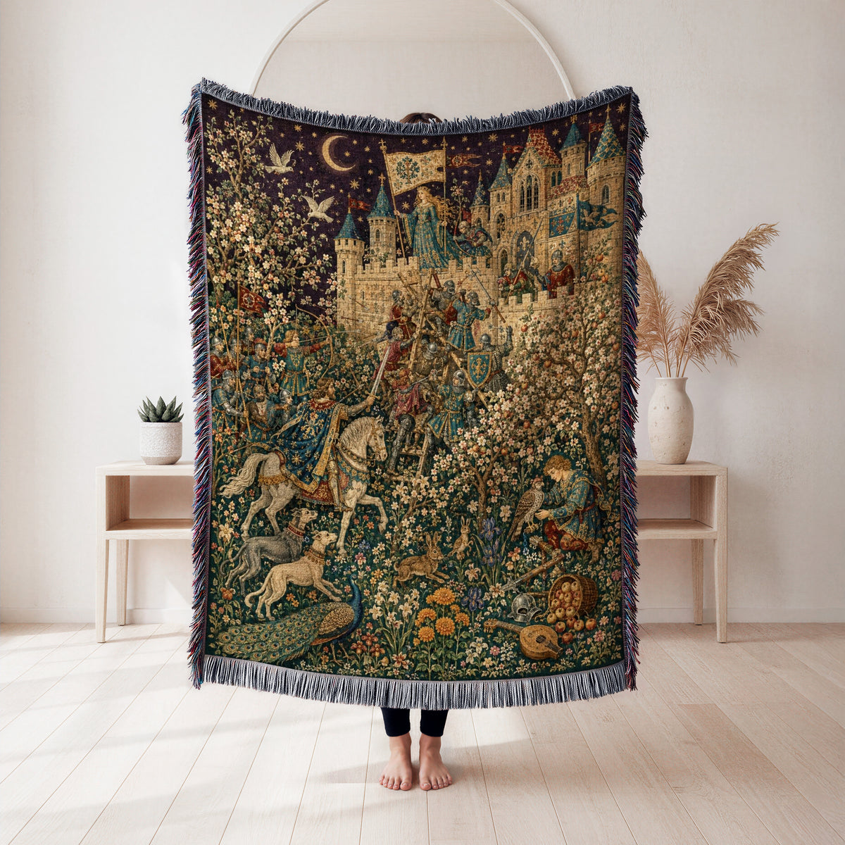 The Moonlit Castle Hunt Blanket