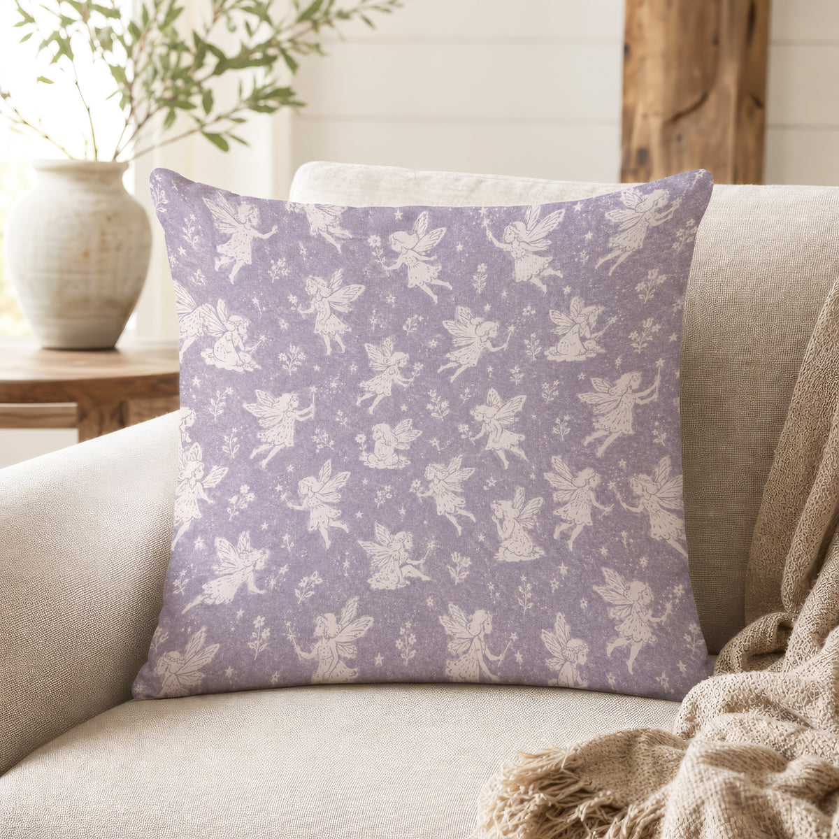 Moonlit Fairies – Lavender Fantasy Pillow