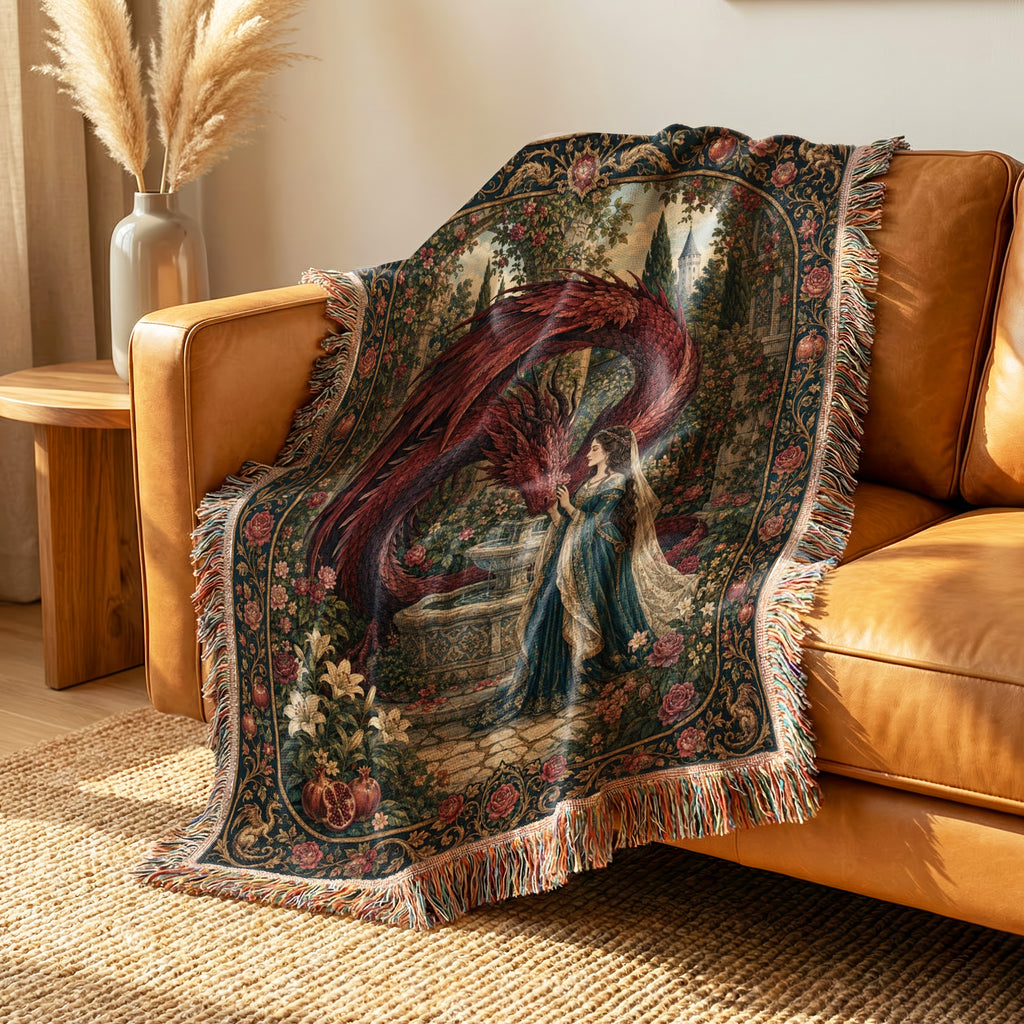 The Rose Garden Dragon Blanket