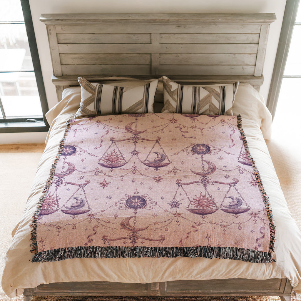 Libra Celestial Scales Pattern Blanket