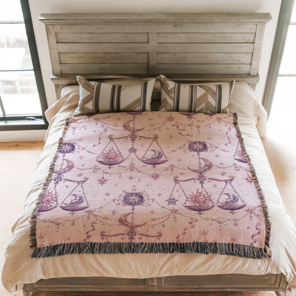 Libra Celestial Scales Pattern Blanket