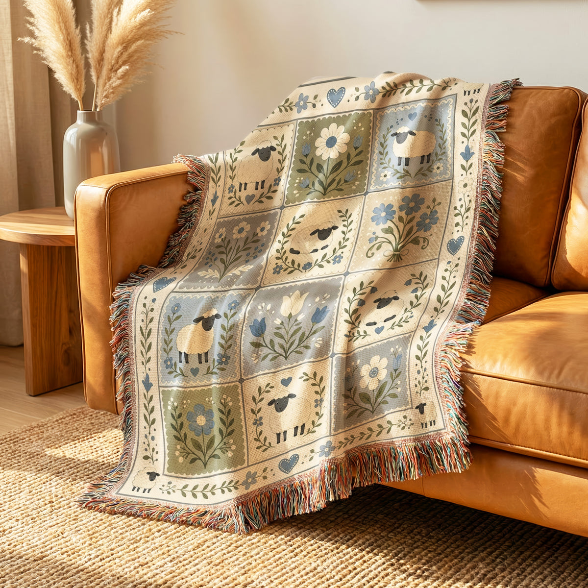 Little Lambs Patchwork Blanket
