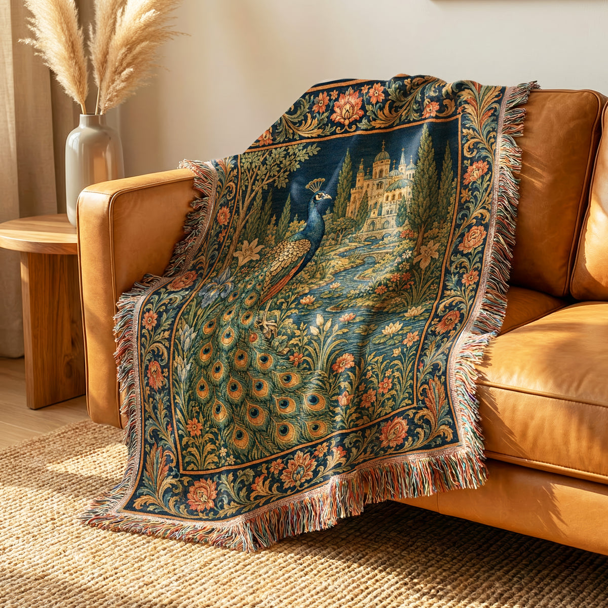 The Peacock Palace Garden Blanket
