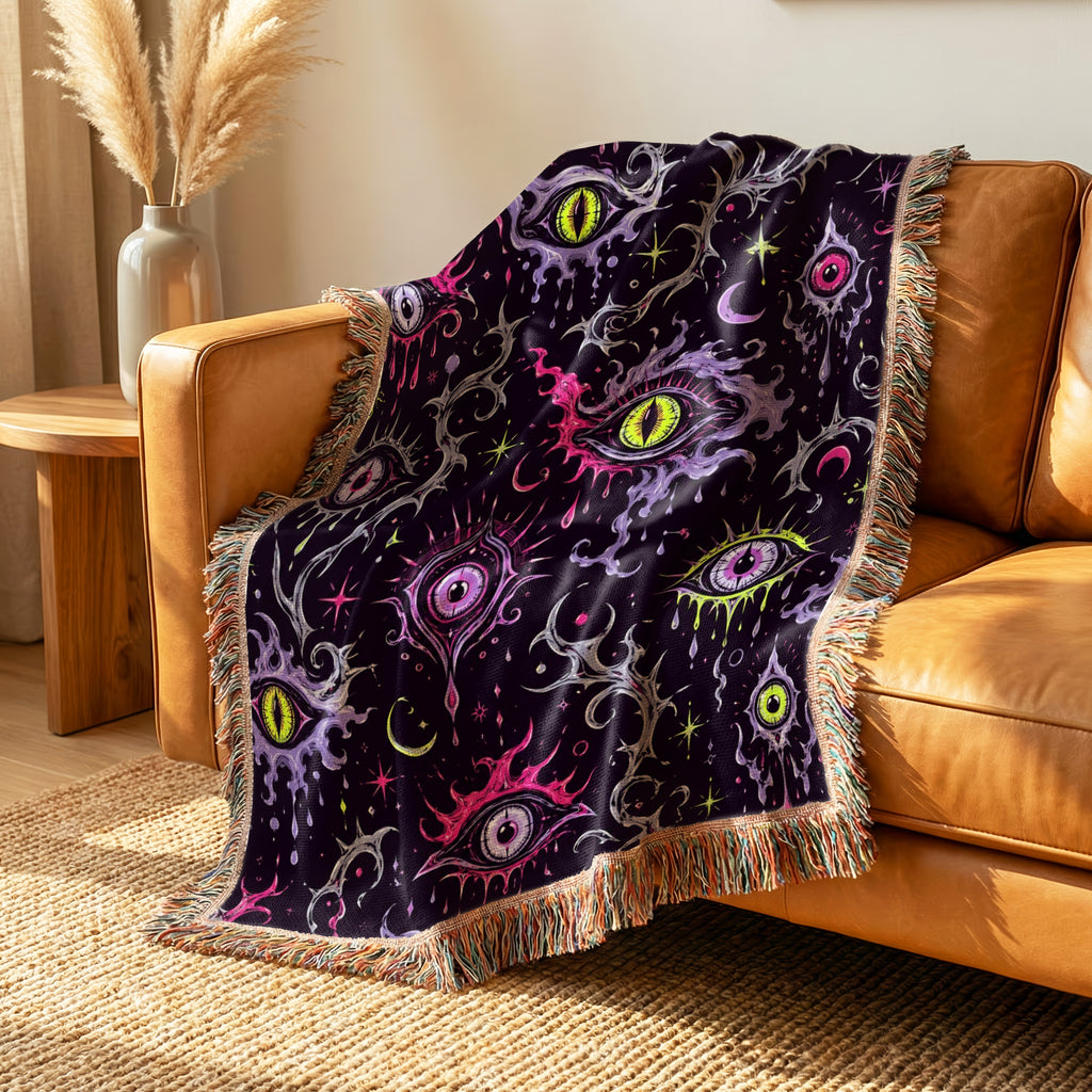 Neon All-Seeing Eyes Blanket