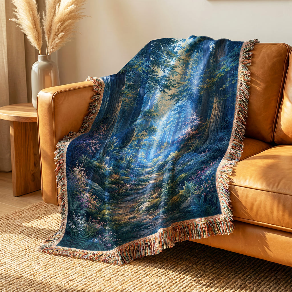 Bluebell Forest Path Blanket