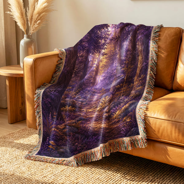 Twilight Lavender Forest Blanket