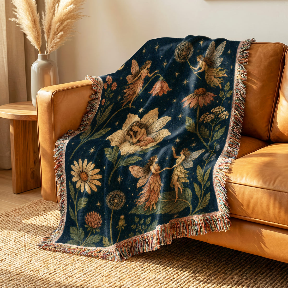 Midnight Wildflower Fairies Blanket