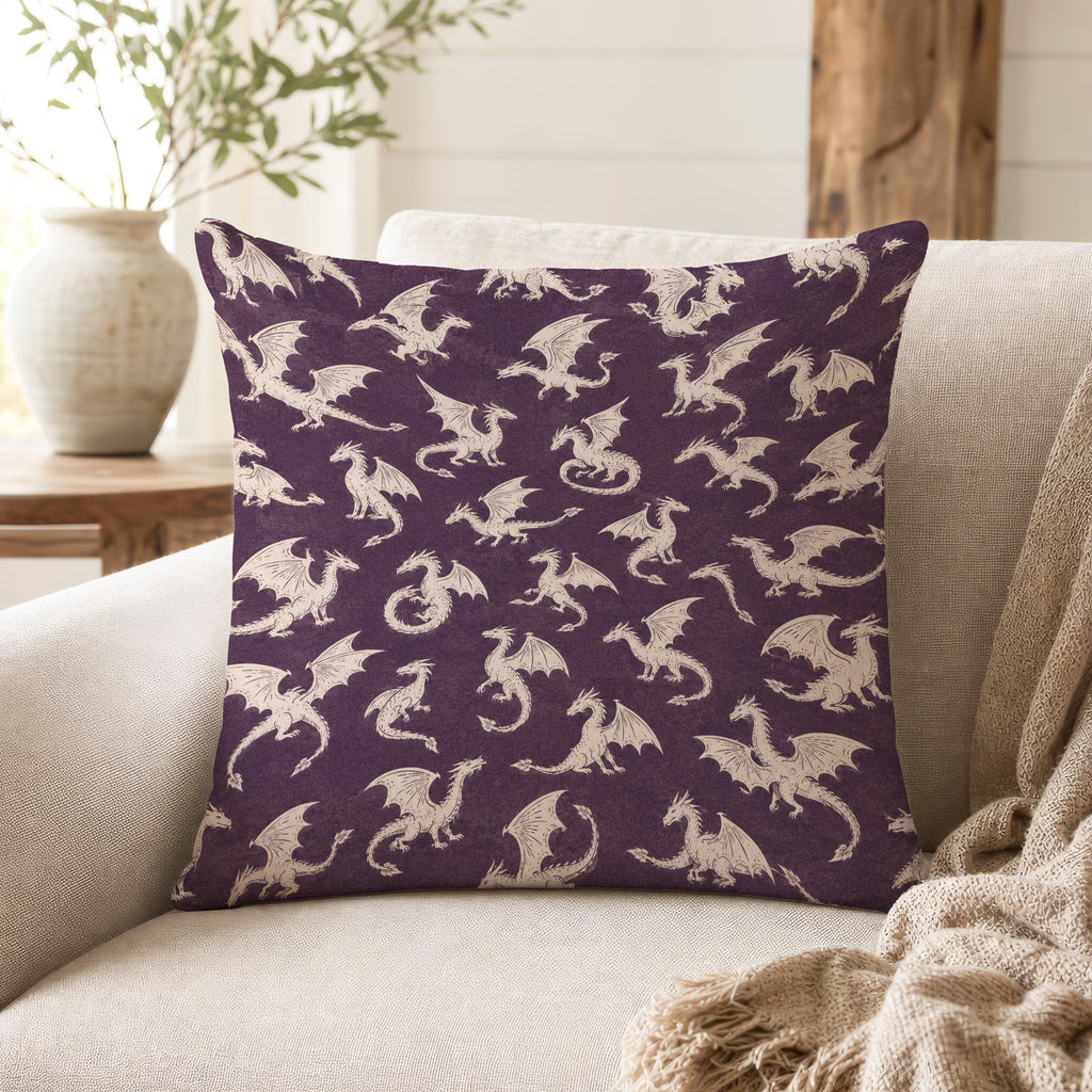 Little Dragons – Plum Fantasy Pillow