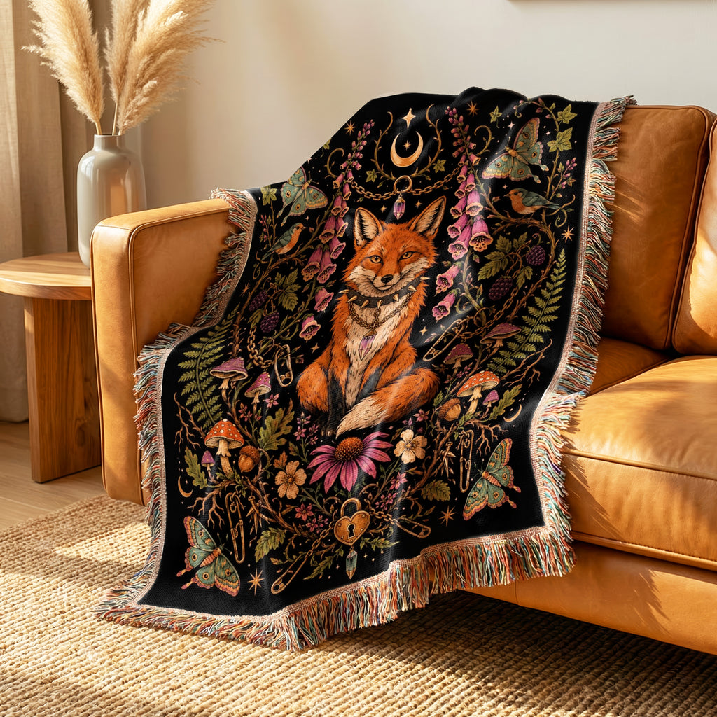 Enchanted Fox Moon Blanket