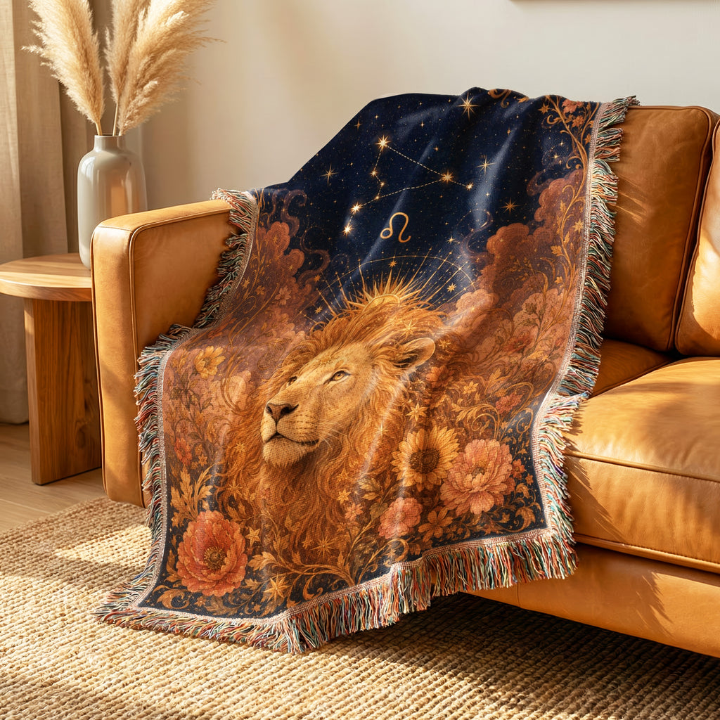 Leo Sunlit Lion Blanket