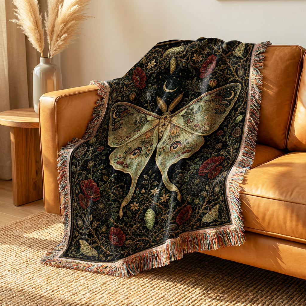 Celestial Luna Moth Blanket