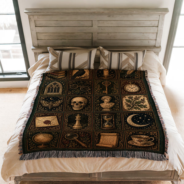 Scholar's Curiosities Patchwork Blanket