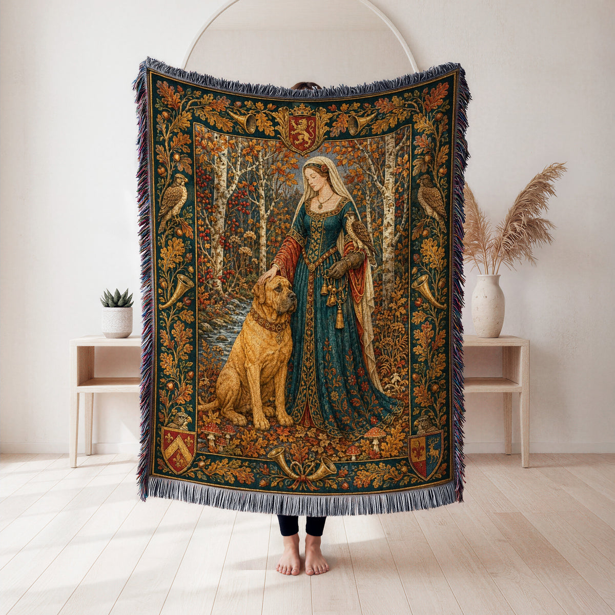 The Lady, Hound & Falcon Blanket