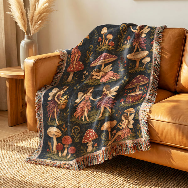 Mushroom Meadow Fairies Blanket
