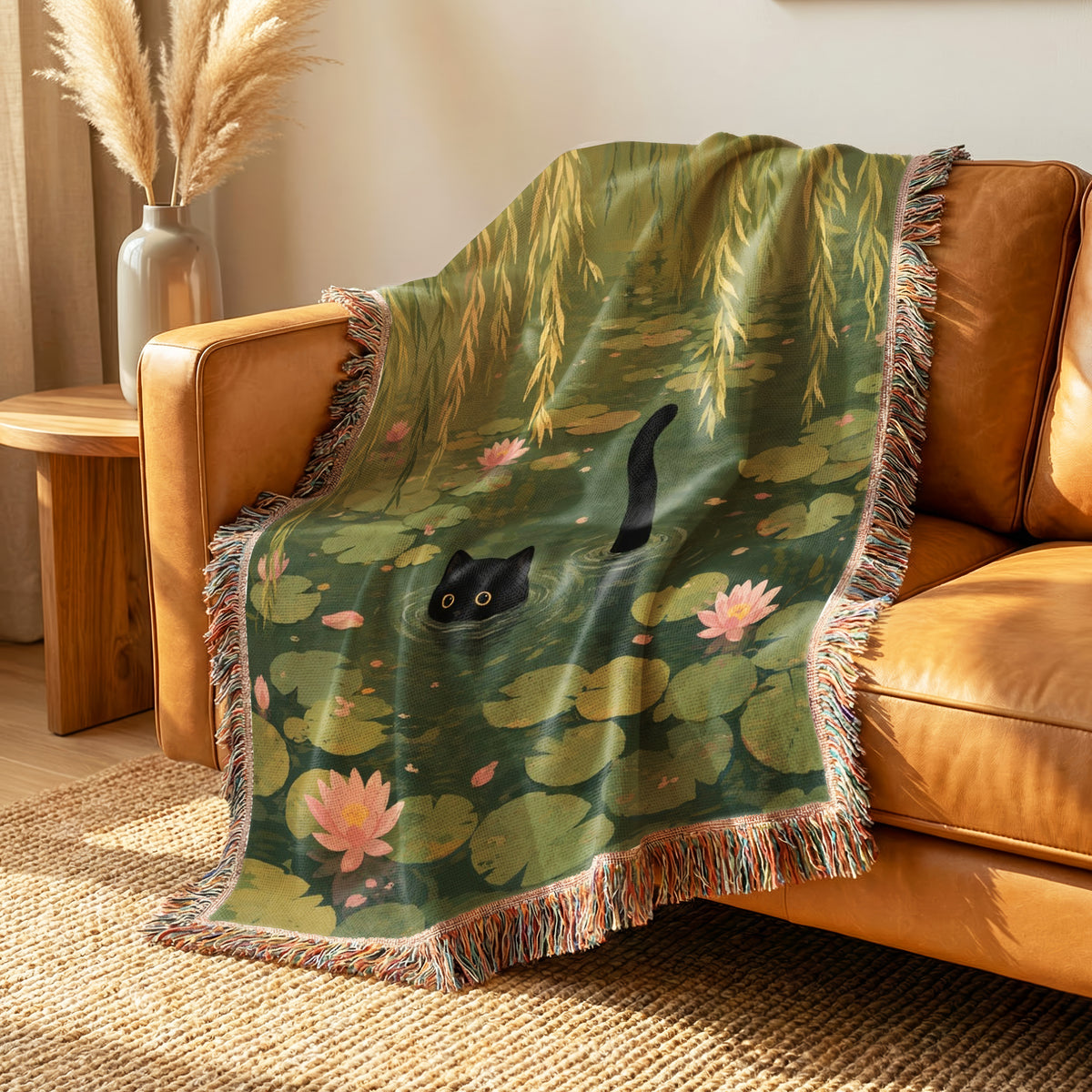Willow Pond Black Cat Blanket