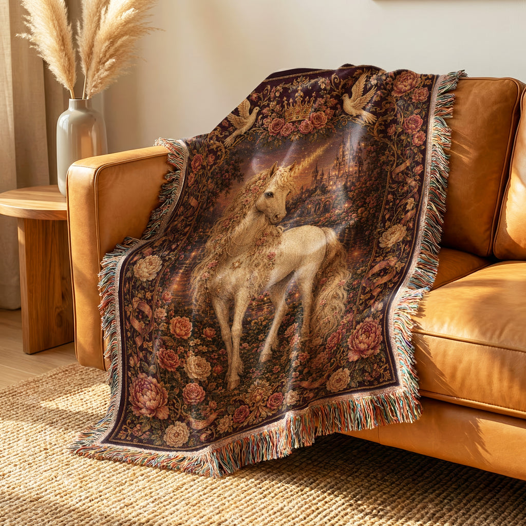 Rose Garden Unicorn Blanket