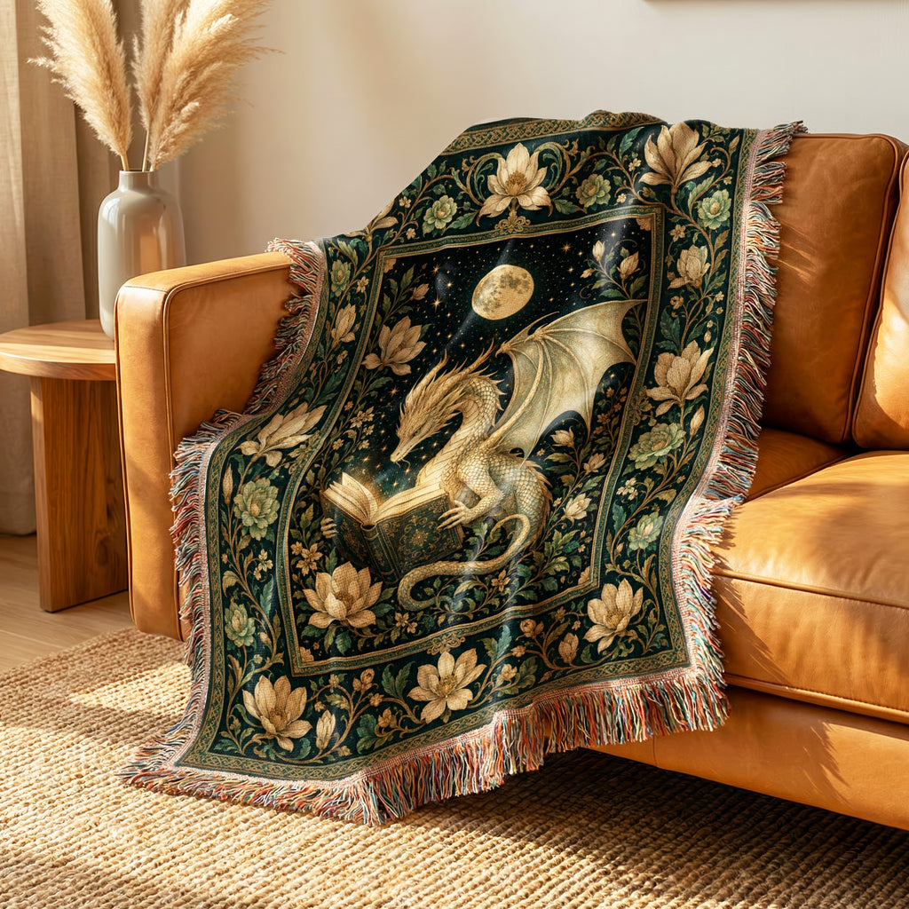 Moonlit Magnolia Dragon Reader Blanket