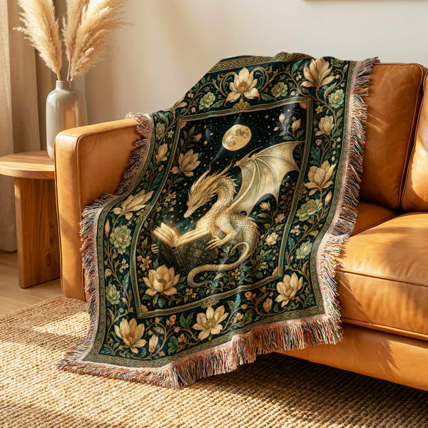 Moonlit Magnolia Dragon Reader Blanket