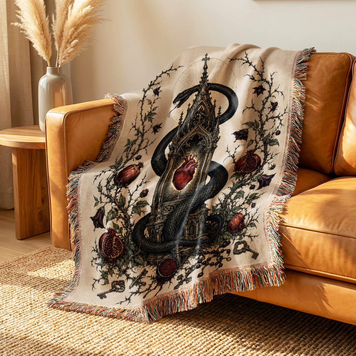 Serpent & Sacred Heart Blanket